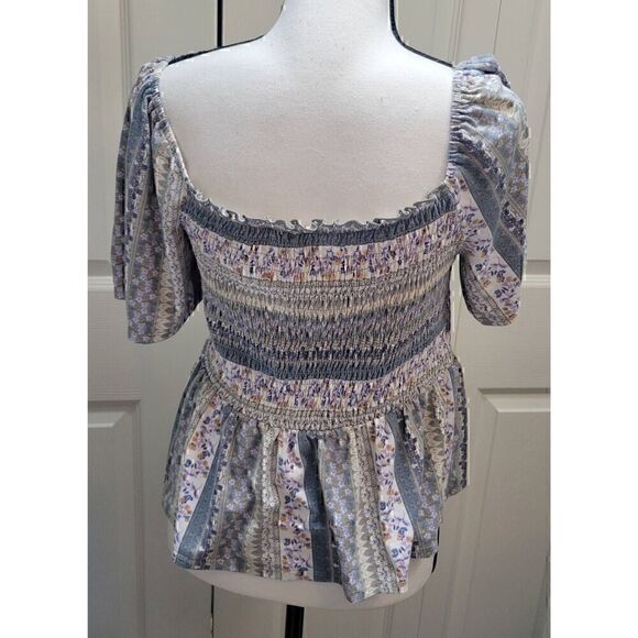 Gypsies & Moondust Smocked Peplum Top Size XL Off Shoulder - Picture 7 of 9